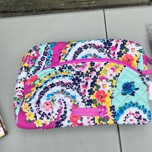 Vera Bradley, iconic large cosmetic in wildflower paisley pattern- new with tags